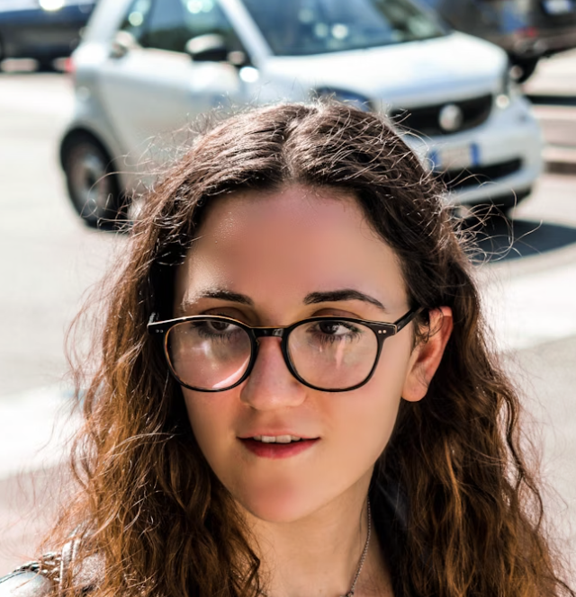 Woman wearing glasses